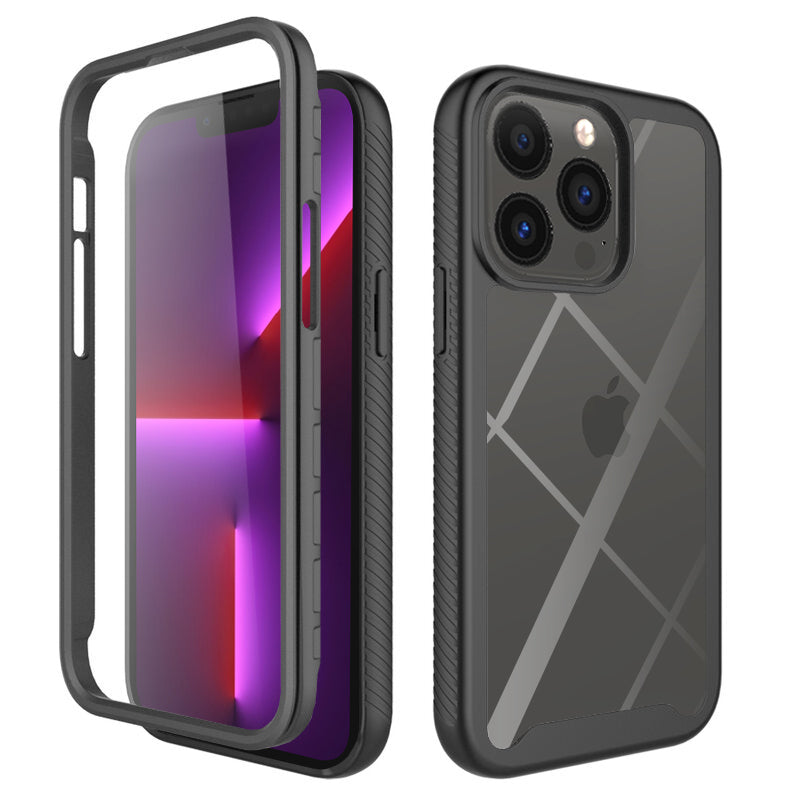 Husa pentru iPhone 13 Pro + Folie, Techsuit Defense360 Pro, Negru